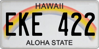 HI license plate EKE422