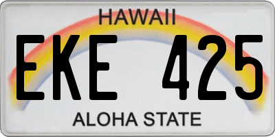 HI license plate EKE425