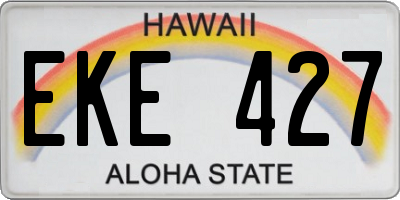 HI license plate EKE427