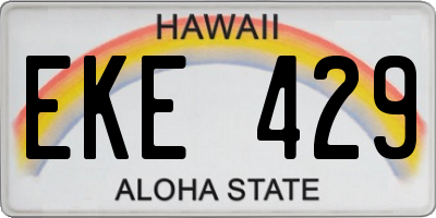 HI license plate EKE429