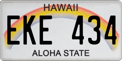 HI license plate EKE434