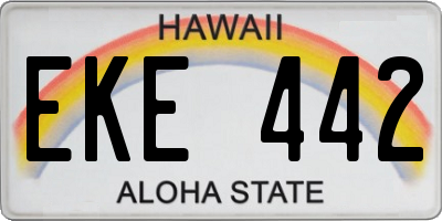 HI license plate EKE442