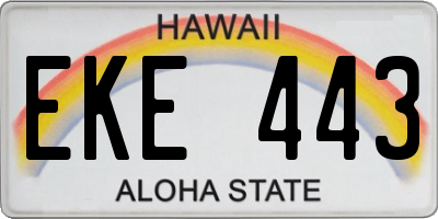 HI license plate EKE443