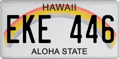 HI license plate EKE446