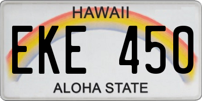 HI license plate EKE450
