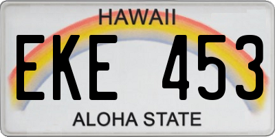 HI license plate EKE453