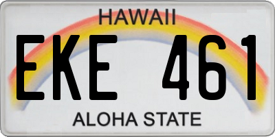 HI license plate EKE461