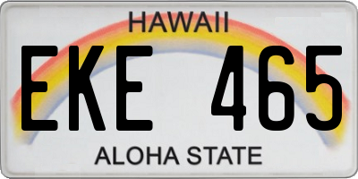 HI license plate EKE465