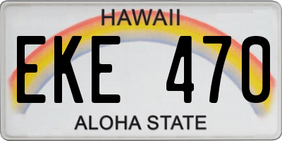 HI license plate EKE470