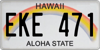 HI license plate EKE471