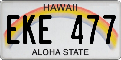HI license plate EKE477