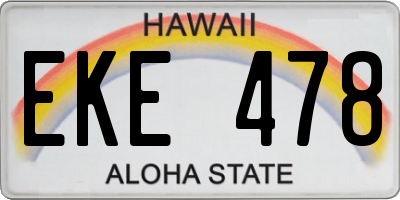 HI license plate EKE478