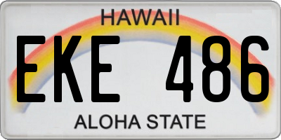 HI license plate EKE486
