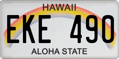 HI license plate EKE490