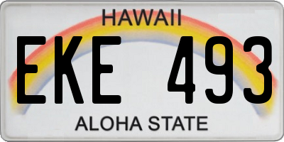 HI license plate EKE493