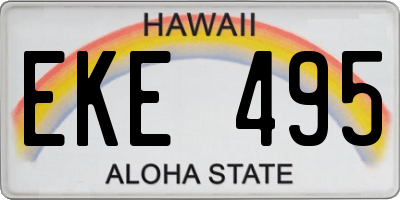 HI license plate EKE495