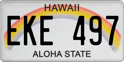 HI license plate EKE497