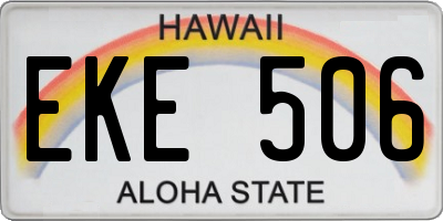 HI license plate EKE506