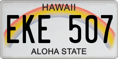 HI license plate EKE507