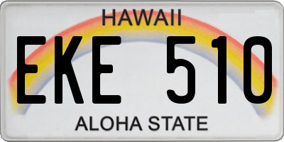 HI license plate EKE510