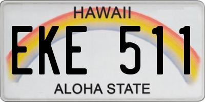 HI license plate EKE511