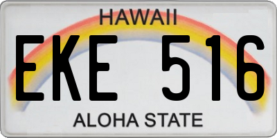 HI license plate EKE516