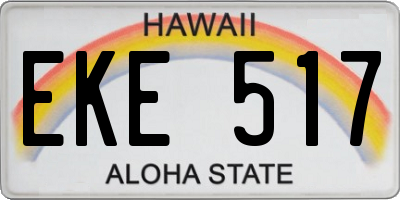 HI license plate EKE517