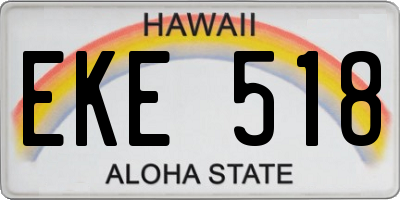 HI license plate EKE518