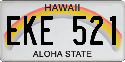 HI license plate EKE521