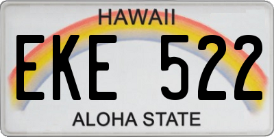 HI license plate EKE522