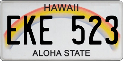 HI license plate EKE523