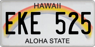 HI license plate EKE525