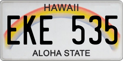 HI license plate EKE535