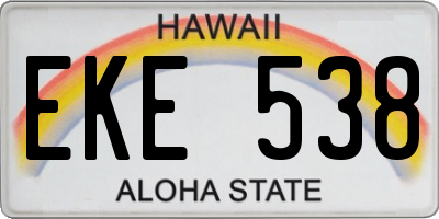 HI license plate EKE538
