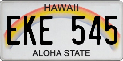 HI license plate EKE545