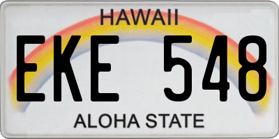 HI license plate EKE548