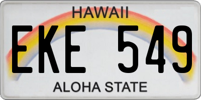 HI license plate EKE549