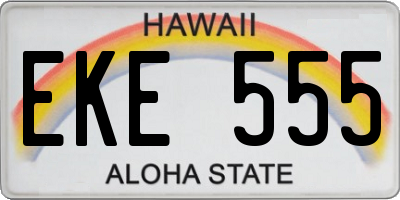 HI license plate EKE555