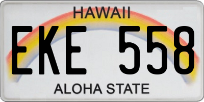 HI license plate EKE558