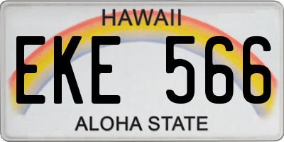 HI license plate EKE566