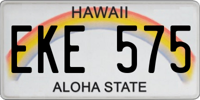 HI license plate EKE575