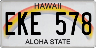 HI license plate EKE578
