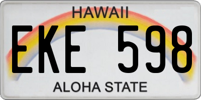 HI license plate EKE598