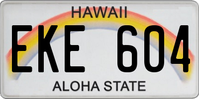 HI license plate EKE604