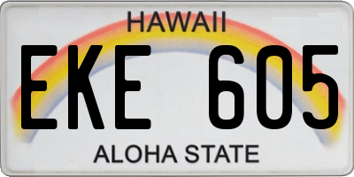 HI license plate EKE605
