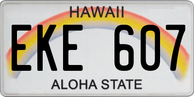 HI license plate EKE607