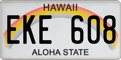 HI license plate EKE608