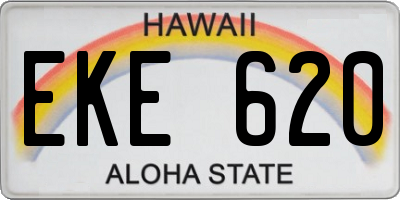 HI license plate EKE620