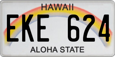 HI license plate EKE624