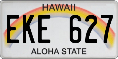 HI license plate EKE627
